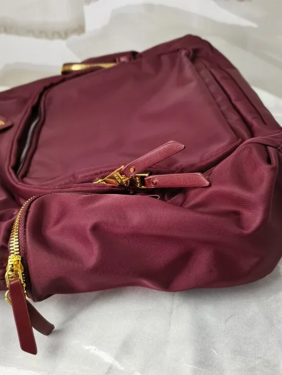 Tumi Burgundy Crossbody Backpack with Gold Hardware - Picture 3 of 10